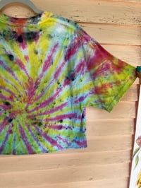 Image 5 of LARGE Disrespect Your Surroundings Tie Dye Crop Top Shirt C3