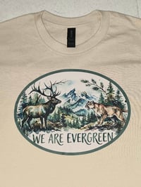 "We Are Evergreen" Watercolor Wildlife Tee Sand