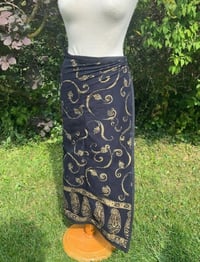 Image 1 of Handmade upcycled Sari Fabric Wrap Skirt One Size