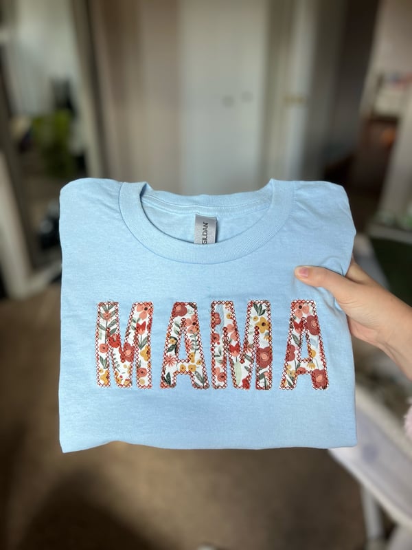 Image of Blue floral mama crewneck