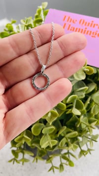 Hammered Mini Hoop Necklace (sterling silver)