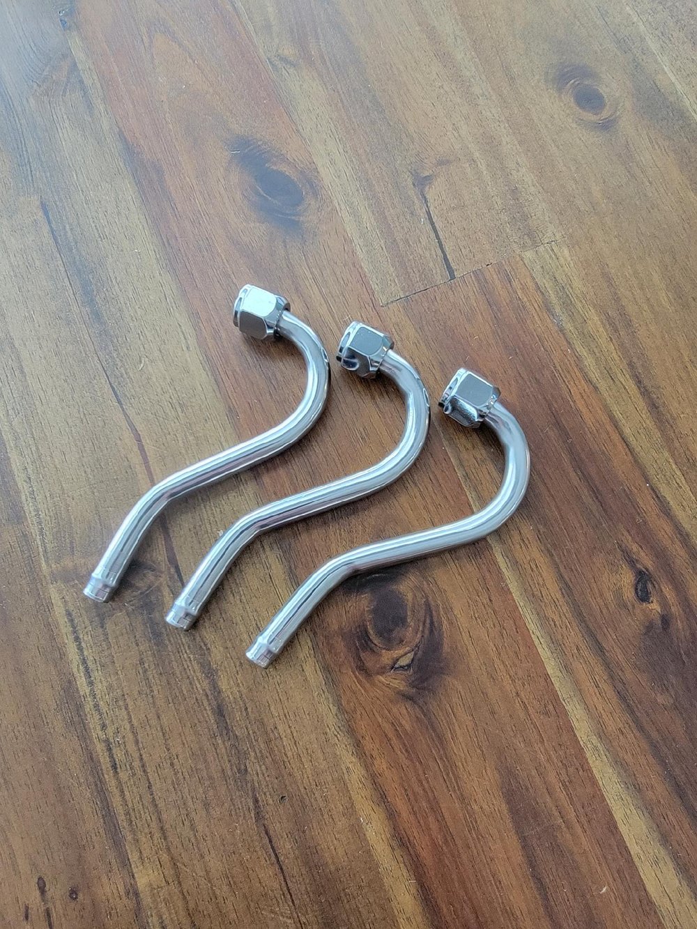 Low Profile Oil Lines Chrome Fittings - Standard Length