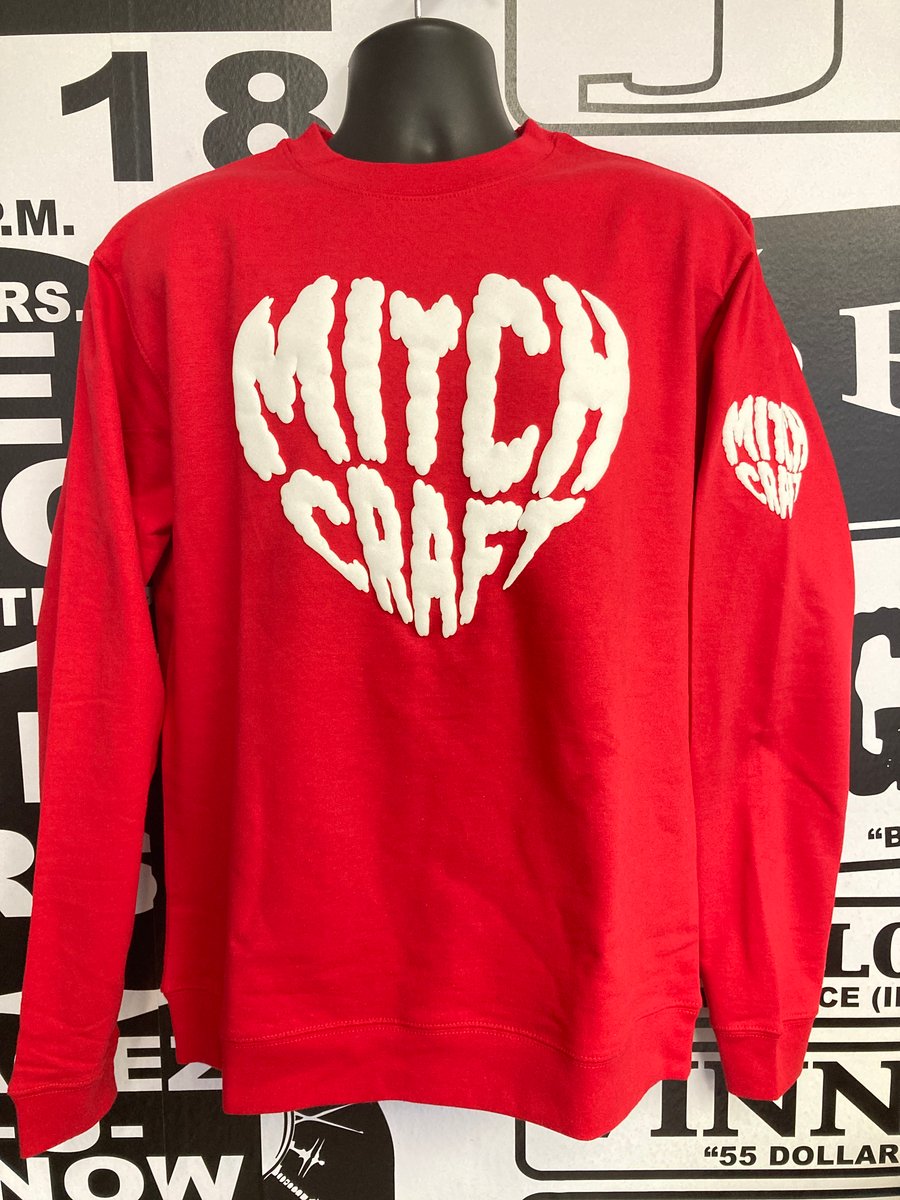 Image of MITCHCRAFT HEART SKYWRITING RED Crewneck Sweatshirt