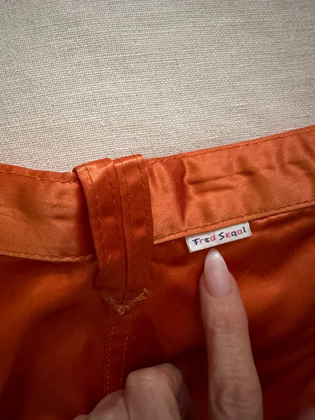 vintage Fred Segal glam satin trousers 