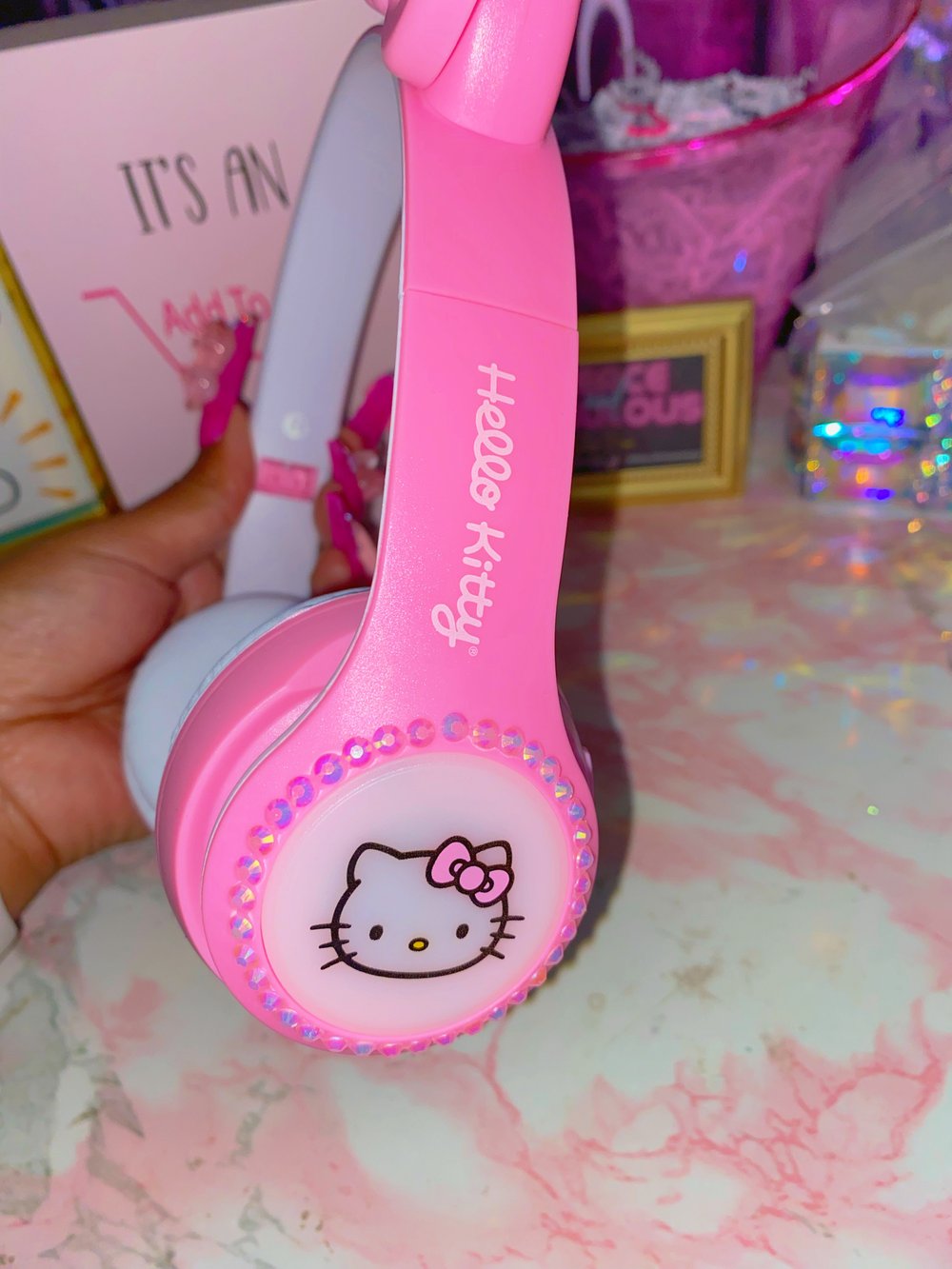 Image of Hello Kitty Bling LED Foldable Bluetooth Headphones