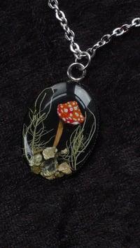 Image 7 of Mushroom fly agaric oval steel pendant 