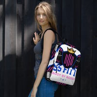 Image 2 of BOSSFITTED White Neon Pink and Blue Backpack