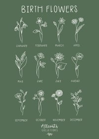 Image 2 of Personalised Birth Flower Garden Print 