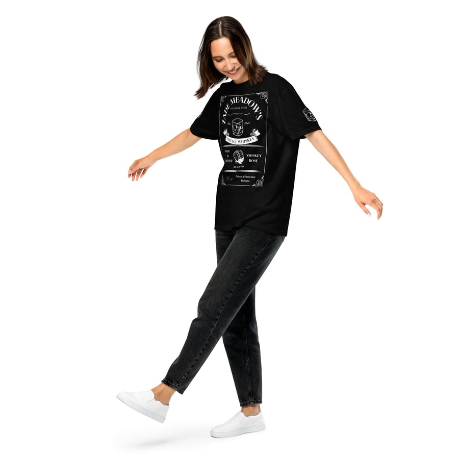 Image of Zade Whiskey logo with back and sleeve design comfort colours heavyweight t-shirt