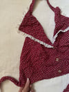 70s calico halter top w eyelet