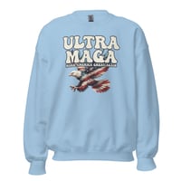 Image 6 of Ultra MAGA Make America Great Again Distressed Unisex Sweatshirt from PatriotsCo.com