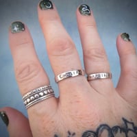 Image 4 of WITCH Silver Stacking Ring With 5 Point Star And Moon. Sterling 925