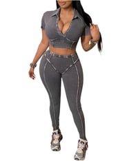 Image 3 of Casual Short Sleeve Crop Top