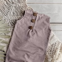 Image 2 of Ethan sitter boy romper - 9-12 months - latte color | photo props