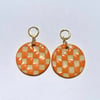 Sgraffito Orange Ceramic Earrings