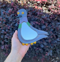 Image 3 of Fused Glass Pigeon Mirror