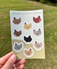 Playful Pixel Chickens Sticker Sheet