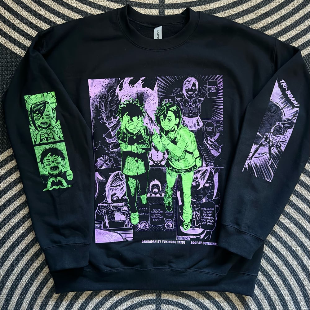 Momo & Okarun (fleece crewneck)