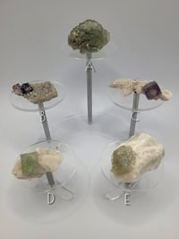 Image 2 of Octahedral YGX Fluorite & Candle Quartz with 4" Display - 5 Styles 