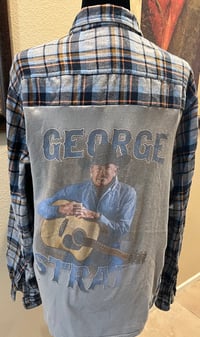 Vintage Blue/Gray/Orange Flannel George Strait