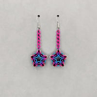Image 1 of Pink Plumes Chainmaille Star Earrings