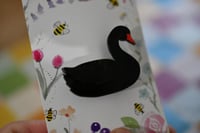Image 3 of Black swan mini brooch