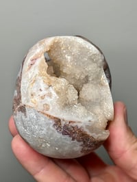 Image 7 of Purple Fluorite & Druzy Quartz Skull Carving #2785