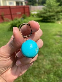 Image 4 of Kingman Turquoise Keychain, Genuine Turquoise Purse Dongle, Kingman Turquoise Pendant