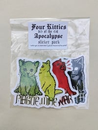 Image 1 of FOUR KITTIES OF THE APOCALYPSE sticker pack