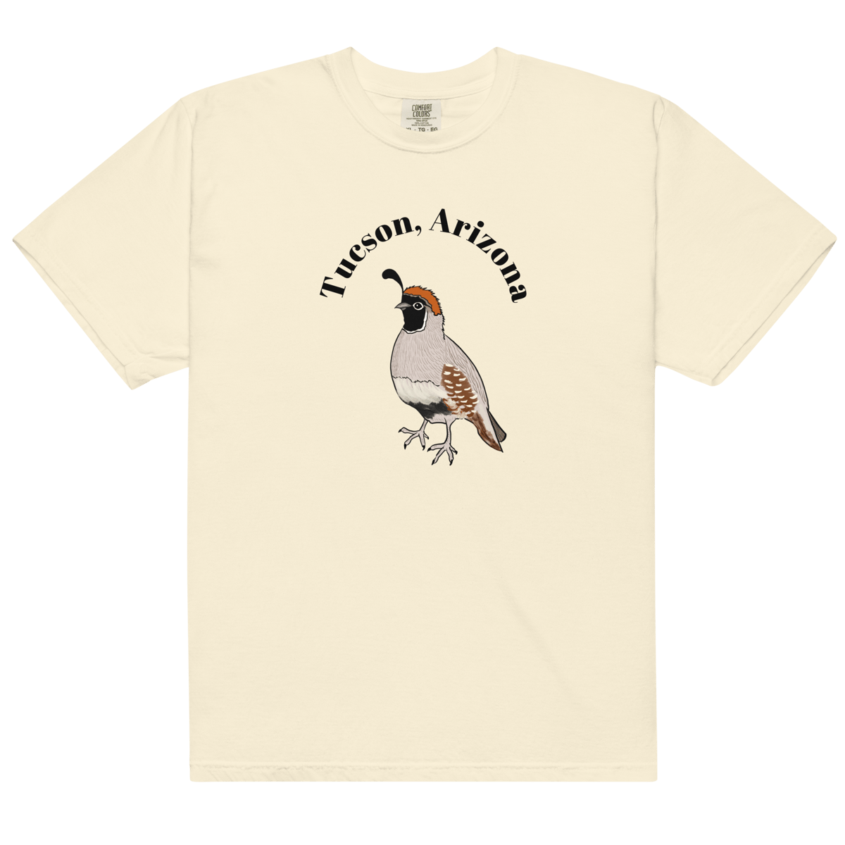 Tucson, AZ” Quail Comfort Colors Tee Warm Shape - Main Image