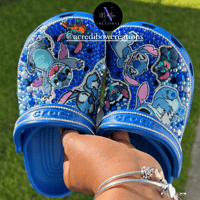 Image 2 of Stitch Two-Tone Bling Crocs