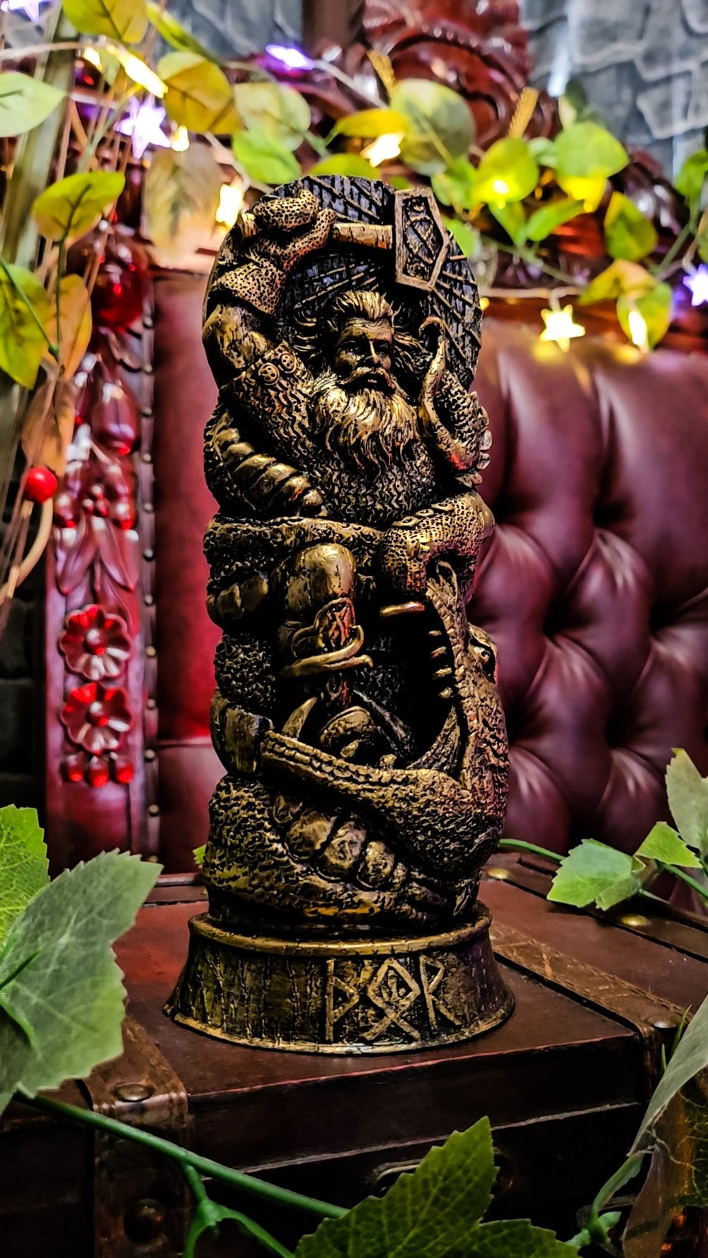 👑The Armored Kingdom Thor vs. Jörmungandr Serpent Statue