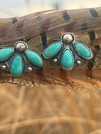 Image 6 of Chilean Turquoise Flower Studs