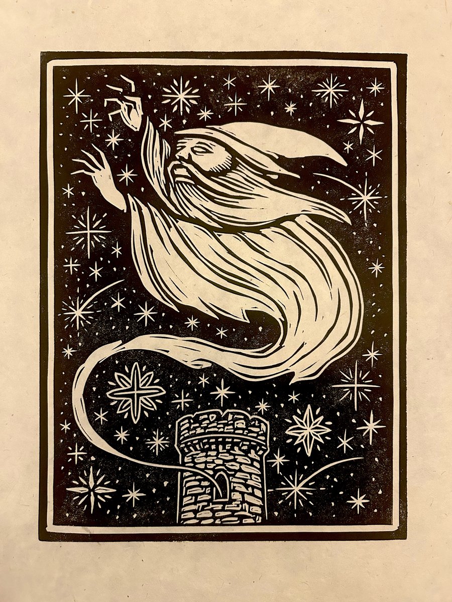 Ghost Wizard Block Print | Brian Reedy