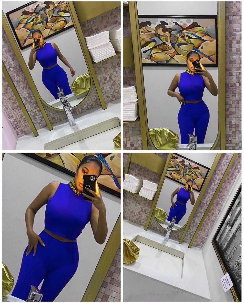 Image of ROYAL BLUE CUSTOM SEAMLESS 2-PIECE SET (MEDIUM)