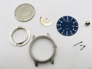 Image of Fortis Flieger complete kit,new,Blue Dial,40mm Case.595.10.46.1