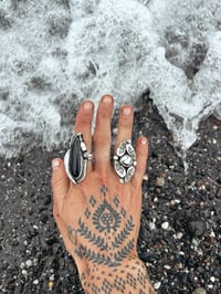 Image 2 of Held By Fire (White Buffalo Stone) Ring