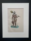 ANTIQUE LITHOGRAPHY OF A NUKU HIVA TATTOOED MAN