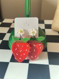Image 2 of STRAWBERRIES (LARGE) | POLYMER CLAY EARRINGS