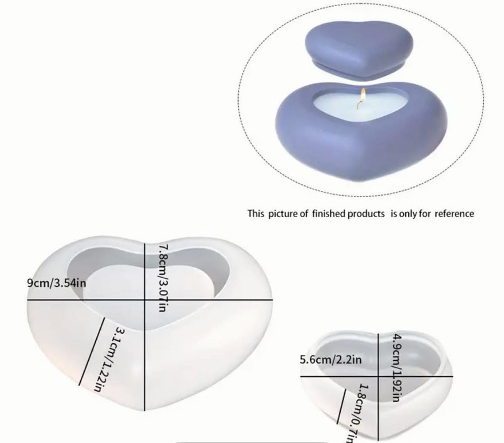 Image of Purple,Teal,and Blue Heart Shaped Trinket Box