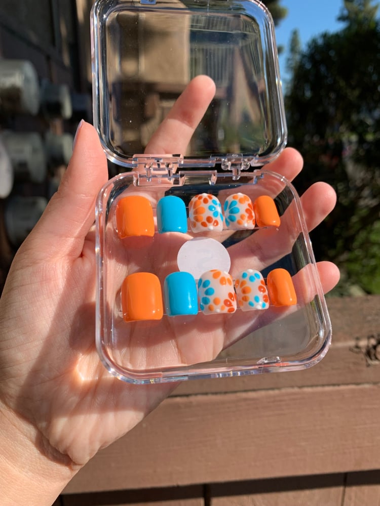 Image of Orange & Blue Florals