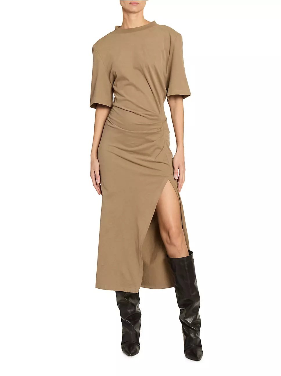 Image of ISABEL MARANT LEXIA DESS KHAKI