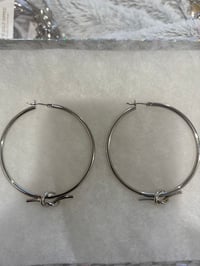 Image 1 of knot today hoops silver sterling silver post 
