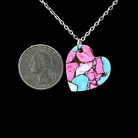 Image 1 of “Cotton Candy” Heart Necklaces (#16)