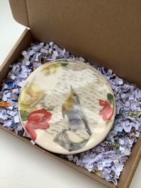 Image 2 of Robin ceramic coaster red