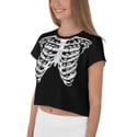 Skelly Crop Tee - White Bones