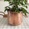 Antique large hammered copper pot