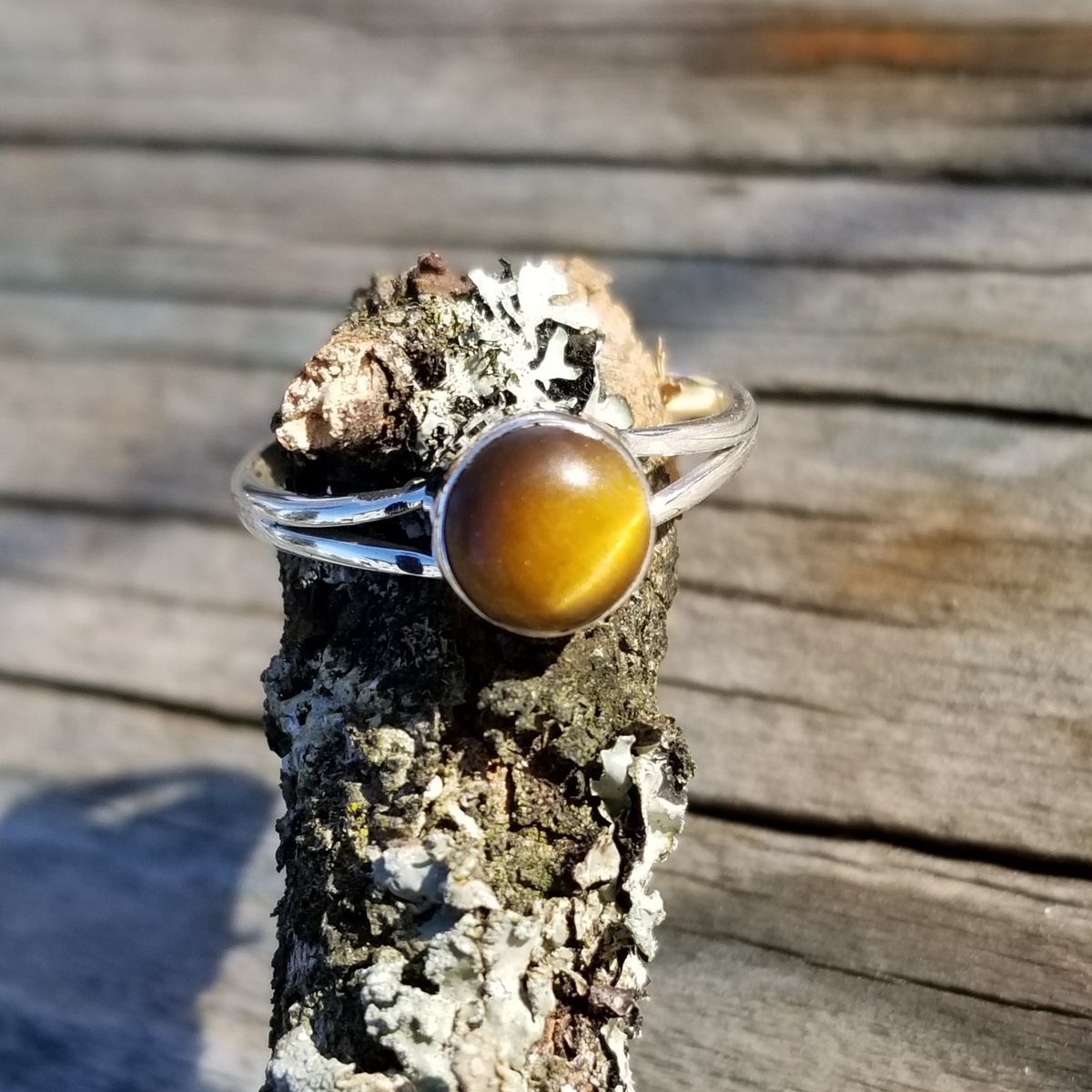 Image of Petite Tigre - Tiger's Eye Ring in Sterling Silver