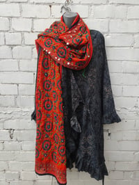 Image 9 of Wrap sari dress med to large black grey 