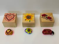 Image 14 of Hand Painted Wooden Box and ‘hug’ 